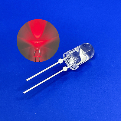 Luz de advertencia de tráfico LED 5mm 45deg 625nm color rojo 12000mcd pin corto con corta