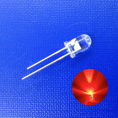 T1 3/4 5mm Rojo Emitente Color 5mm Diodo LED Transparente Cabeza Redonda Para Indicador de señal de giro