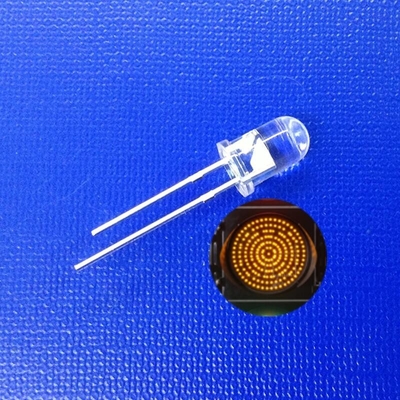 Serie de semáforos LED de acero inoxidable 5 mm Diodo amarillo ámbar emitido color redondo Cabeza 590-595nm 14000mcd Para señal de paseo