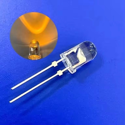 A través del agujero 5 mm 45 grados 590nm color ámbar LED 13000mcd con tapón para semáforos