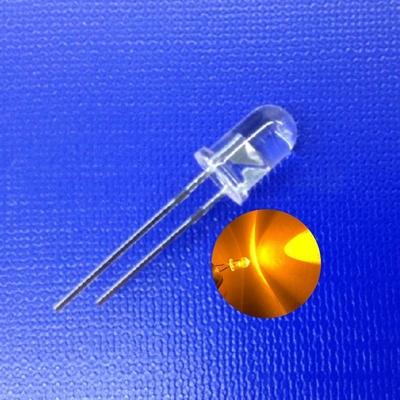 5mm LED Amarillo 590nm 10000mcd Transparente cabeza redonda para luz de advertencia de tráfico