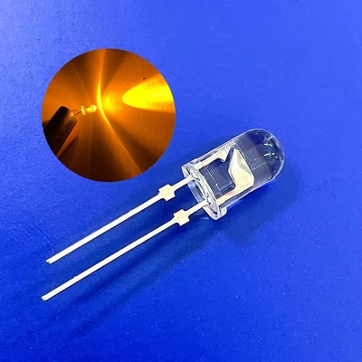 5mm color ámbar 590nm super brillante 12000mcd pin corto con tapón para la luz de advertencia de tráfico