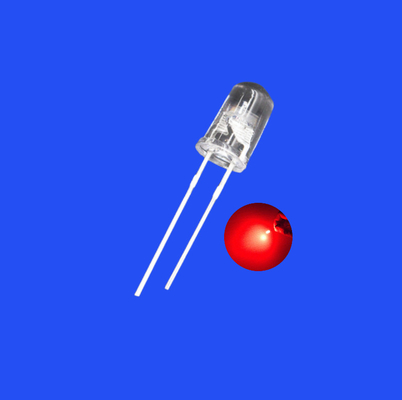 LED parpadeante 5mm 0.5Hz 1/2 Ciclo de trabajo Color rojo 620nm 1500mcd Lente clara Dibujo parpadeante LED