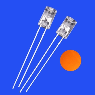 5mm 2Hz 1/6 Ciclo de trabajo 12V Color naranja claro 600nm 1200mcd 90deg Resistor integrado sin brida LED cóncava intermitente