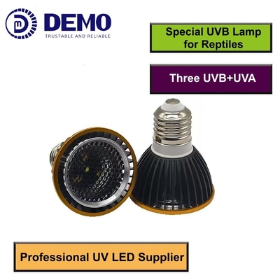 12V 3W UVB + UVA + Luzes LED UV Blancas Proyector para Reptiles