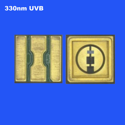 0.6W UVB 330nm 3535 SMD LED Cerámica de sellado de alta potencia radiante de agua clara Lente de 120 grados para la esterilización