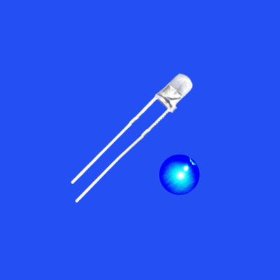 605nm Color azul 3mm LED Diodo redondo de la cabeza Lente clara 30 grados corto Pin Dip LED